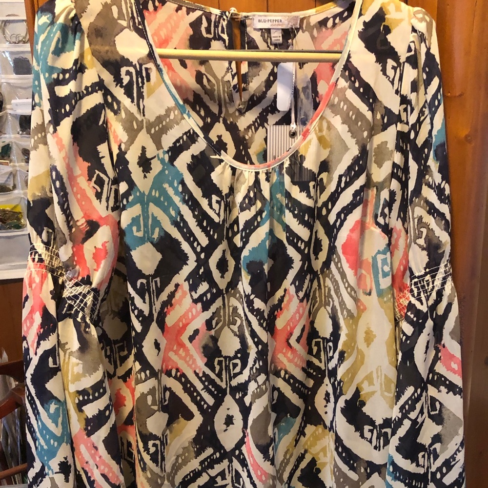 Colorful Boutique sheer blouse